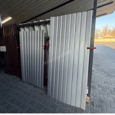 Профнастил Економний 2 м  0.2 мм двосторонній універсальний Ral 9006 металік ПП 10 мм глянцевий