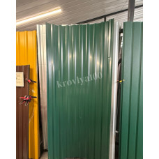 Профлист Економний універсальний  1.5/1.7/2 м 0.2 мм Ral 6005 зелений ПК 14 мм глянцевий