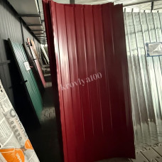 Профлист Економний стіновий 2 метри,0.2 мм, Ral 3005 вишневий ПС 9 мм глянцевий (подряпини, вм'ятини)