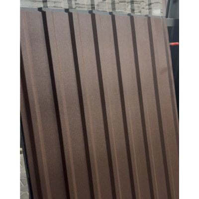 Профнастил покрівельний 2 м 0.38 мм Ral 8017 коричневий ПК 20 мм матовий