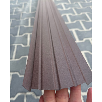 Євроштахетка металева Ral 8017 коричнева матова полуовльна одностороння