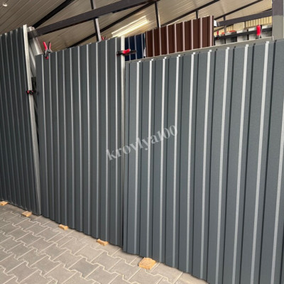 Профнастил стіновий 1.5/1.7/2 м 0.4 мм Ral 7016 антрацит ПС 10 мм матовий