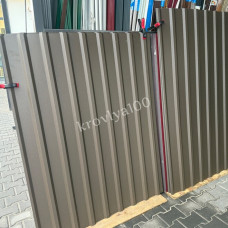 Профнастил  покрівельний 1.5/1.7/2 м 0.4 мм Ral 8019 темно-коричневий ПК 20 мм матовий